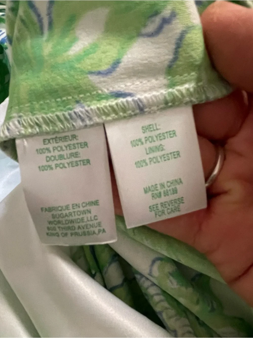 Lilly Pulitzer Green white blue anders skirted romper size large - Picture 10 of 10